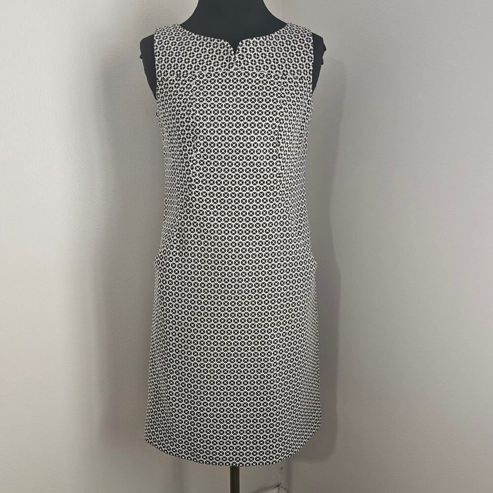 EUC Brooks Brothers Women's Black/White Cotton Blend Shift Dress w/Pockets 4